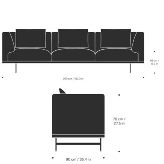 Vipp 632 Chimney sofa 3-zitter