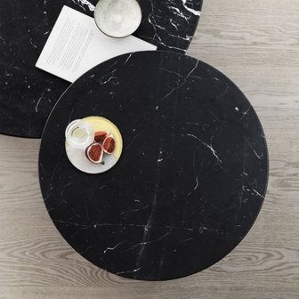 Vipp 425 salontafel, zwart frame, Pietra Grey Marble
