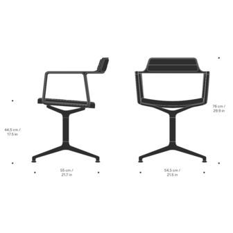Vipp 452 swivel met glijders, zand leer