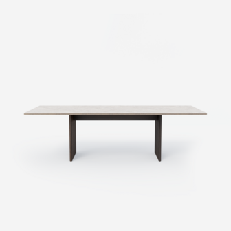 Vipp496 Cabin square table,Jura Grau Blau limeston, Dark oak