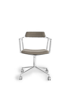 Vipp 452 Swivel met wielen (castors), gepolijst frame met Tide dark sand stof 