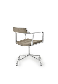 Vipp 452 Swivel met wielen (castors), gepolijst frame met Tide dark sand stof 