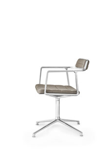 Vipp 452 Swivel met glijders, gepolijst frame met Tide dark sand stof 