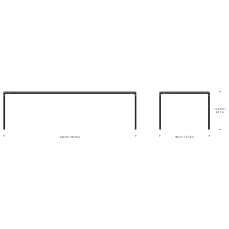 Vipp 972 tafel, gerookt eiken blad