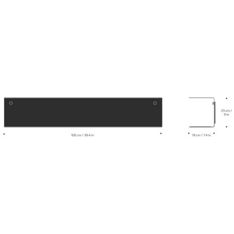 Vipp 922 lange wandschap, zwart