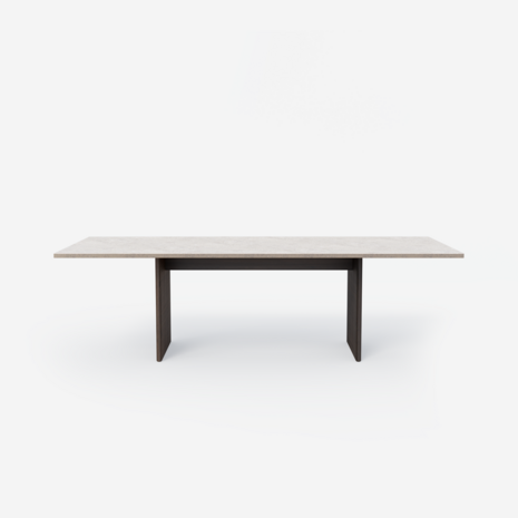 Vipp496 Cabin square table,Jura Grau Blau limeston, Dark oak